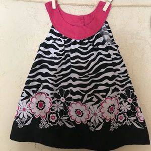 Infant Black and White with Pink Trim Dress